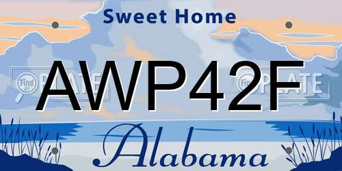 AWP42F Alabama License Plate
