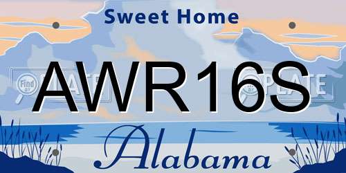 AWR16S Alabama License Plate