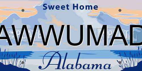 AWWUMAD Alabama License Plate