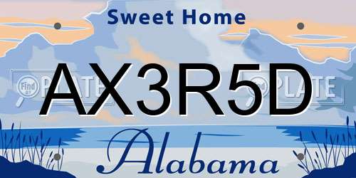 AX3R5D Alabama License Plate