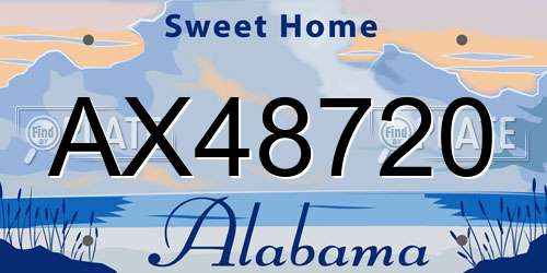 AX48720 Alabama License Plate