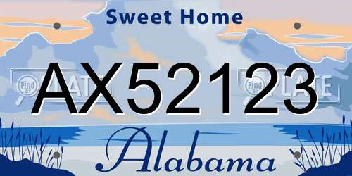 AX52123 Alabama License Plate