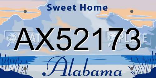 AX52173 Alabama License Plate