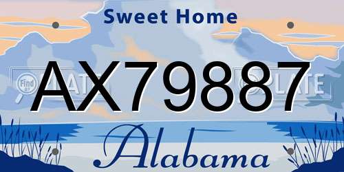 AX79887 Alabama License Plate