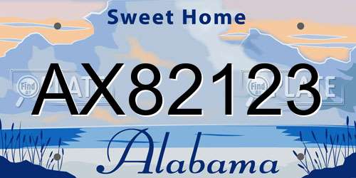 AX82123 Alabama License Plate