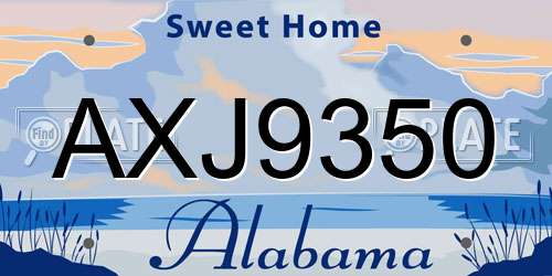 AXJ9350 Alabama License Plate