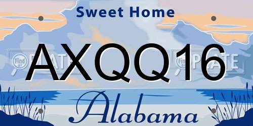 AXQQ16 Alabama License Plate