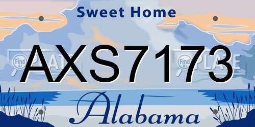 AXS7173 Alabama License Plate