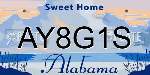 AY8G1S Alabama License Plate