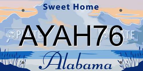 AYAH76 Alabama License Plate