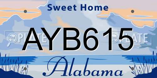 AYB615 Alabama License Plate