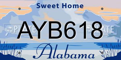 AYB618 Alabama License Plate