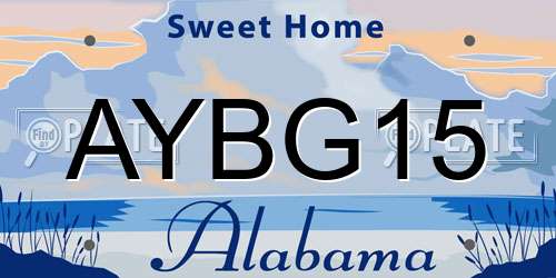 AYBG15 Alabama License Plate