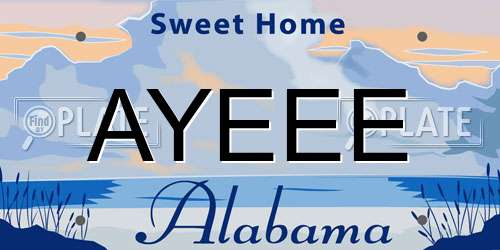 AYEEE Alabama License Plate
