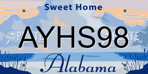AYHS98 Alabama License Plate