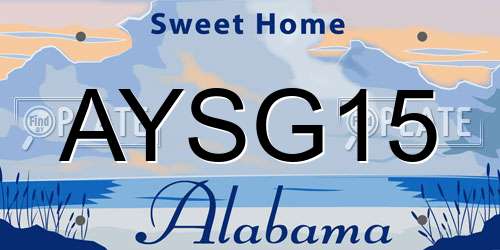 AYSG15 Alabama License Plate