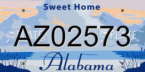 AZ02573 Alabama License Plate