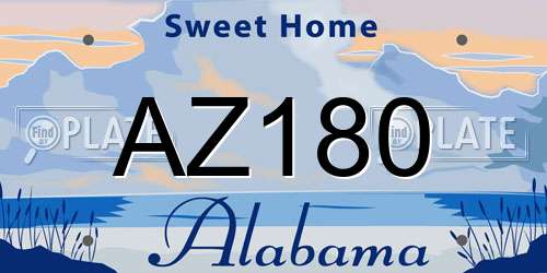 AZ180 Alabama License Plate