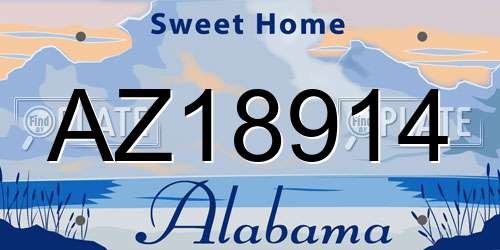 AZ18914 Alabama License Plate