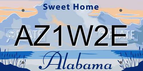 AZ1W2E Alabama License Plate