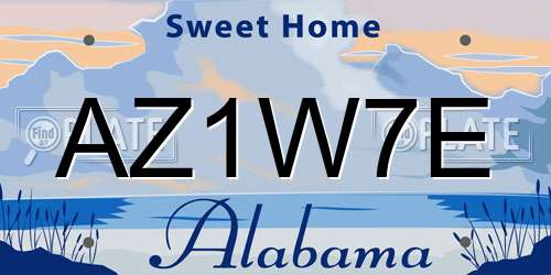 AZ1W7E Alabama License Plate
