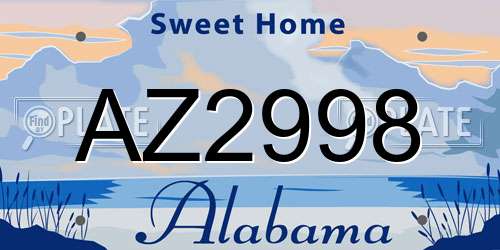 AZ2998 Alabama License Plate