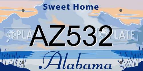 AZ532 Alabama License Plate