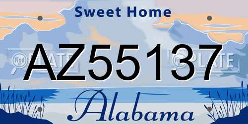 AZ55137 Alabama License Plate