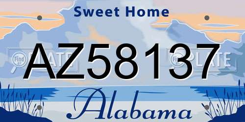 AZ58137 Alabama License Plate