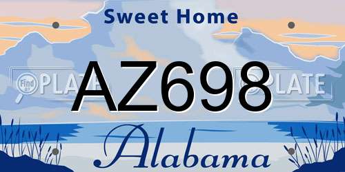 AZ698 Alabama License Plate