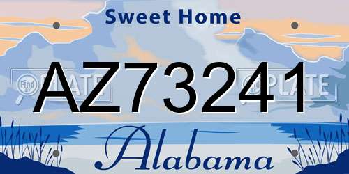 AZ73241 Alabama License Plate