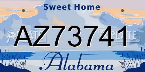 AZ73741 Alabama License Plate