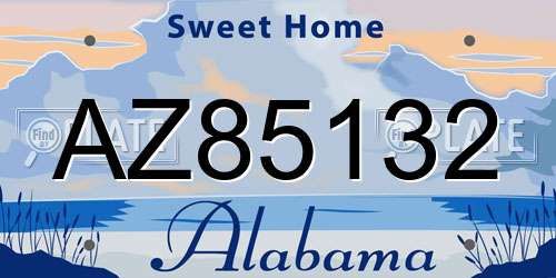AZ85132 Alabama License Plate