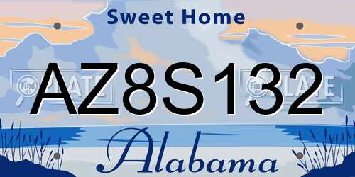 AZ8S132 Alabama License Plate