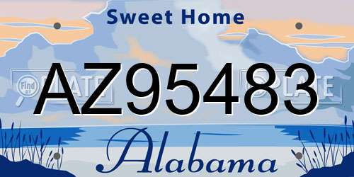 AZ95483 Alabama License Plate