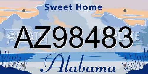 AZ98483 Alabama License Plate