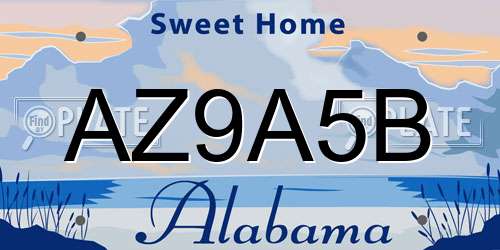 AZ9A5B Alabama License Plate