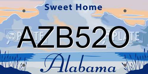 AZB52O Alabama License Plate