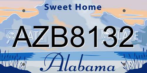 AZB8132 Alabama License Plate