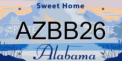AZBB26 Alabama License Plate