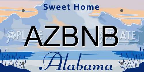 AZBNB Alabama License Plate
