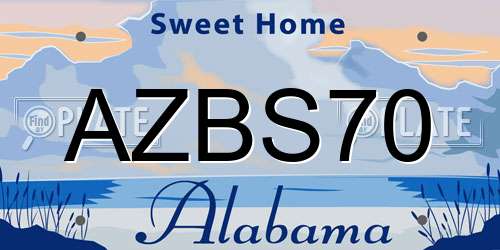 AZBS70 Alabama License Plate