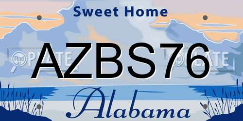 AZBS76 Alabama License Plate