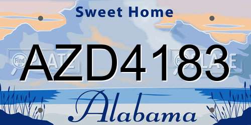 AZD4183 Alabama License Plate