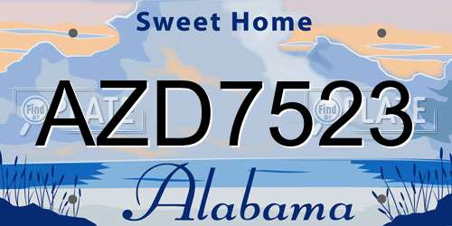 AZD7523 Alabama License Plate