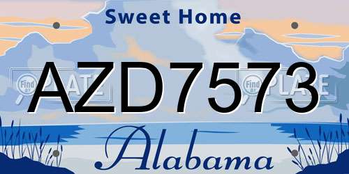 AZD7573 Alabama License Plate