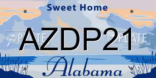 AZDP21 Alabama License Plate