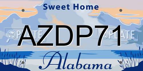 AZDP71 Alabama License Plate