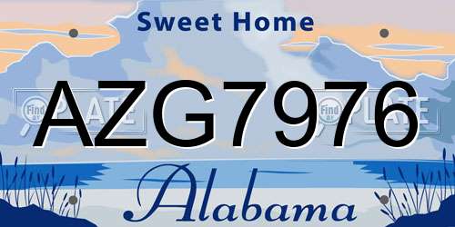 AZG7976 Alabama License Plate