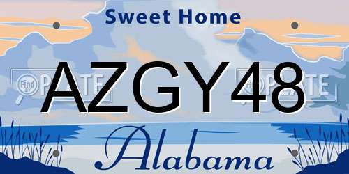 AZGY48 Alabama License Plate